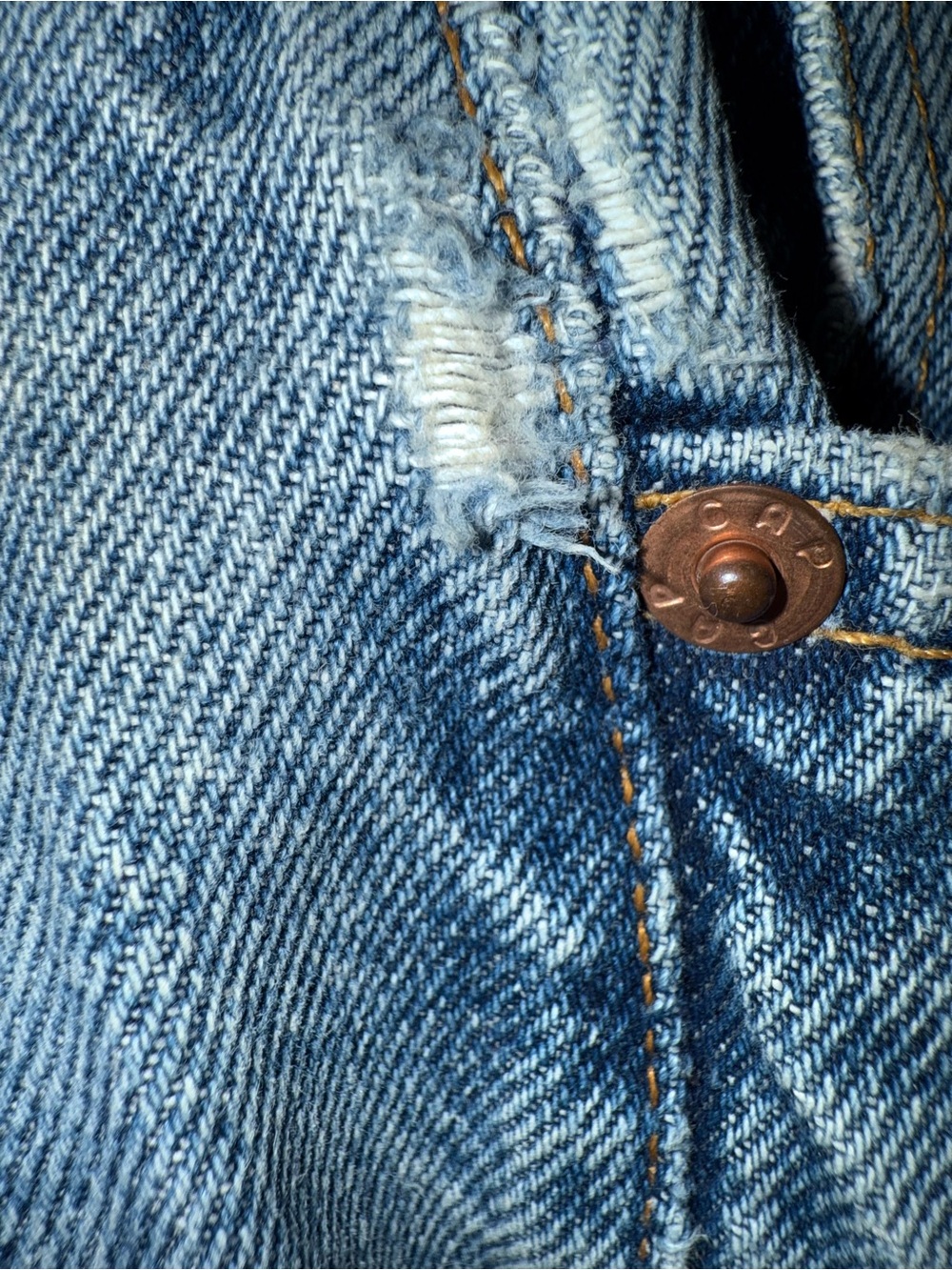 Vintage Gap #3 Classic Fit Light Blue distressed Denim Jeans 100% Cotton - Picture 8 of 14